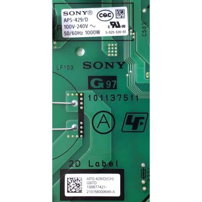 FUENTE PARA TV SONY / NUMERO DE PARTE 1-006-774-21 / 101131511 / 100677421 / APS-429/D(CH) / 2101M000649-A / Z01P4294-P0W / 211000281 / PANEL HDBO085DDU02 / MODELO XR-85Z9J - Imagen 2